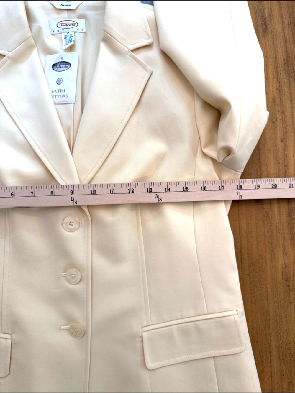 Talbots Petites Stretch Blazer Butter Yellow Cotton Blend Size 10P NWT - Picture 11 of 11